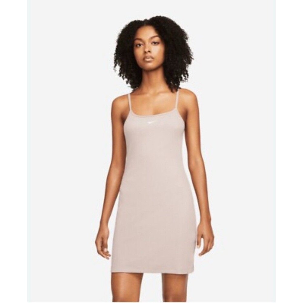 Nike Essentials Womens 2XL Dress Speghetti Strap Rubbed Mocha Biege Short